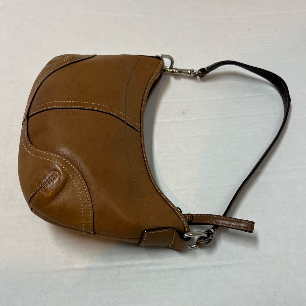 COACH Soho Mini Hobo Camel Tan Leather Crescent Y2K Shoulder Bag 4283 - Picture 6 of 10